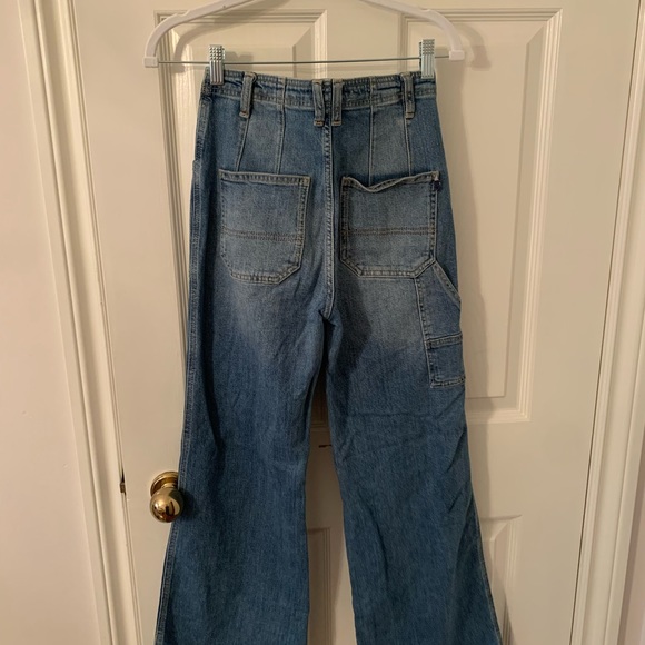 Anthropologie high waisted carpenter wide leg medium wash jeans. - Picture 2 of 4